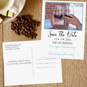 Carte Postale Faire-part Enregistrer La Date Photo Personnalisée Mariage Si