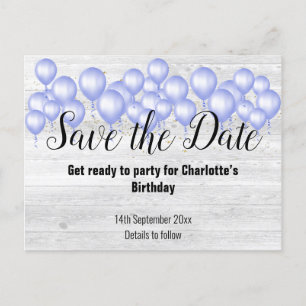 Carte Postale Faire-part Enregistrer la date Rustic Whitewashed Timber Ball