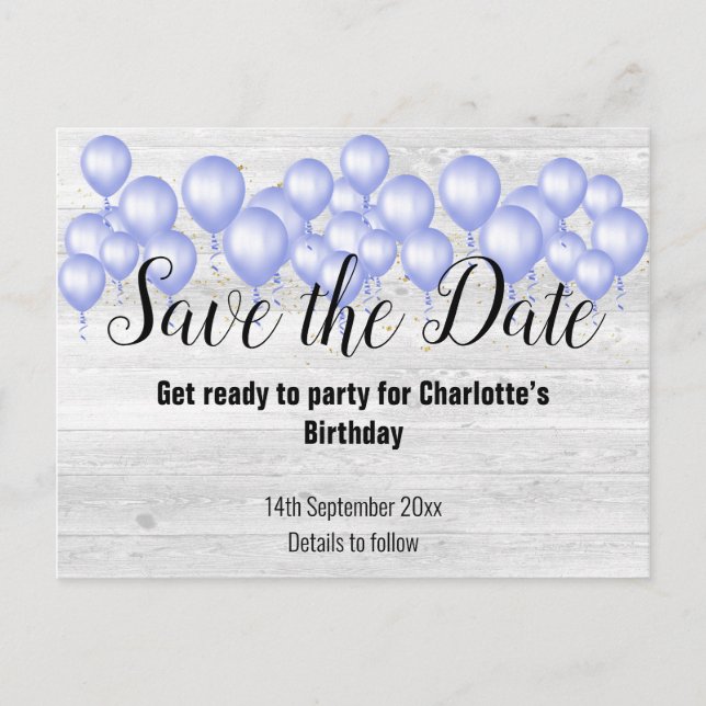 Carte Postale Faire-part Enregistrer la date Rustic Whitewashed Timber Ball (Devant)