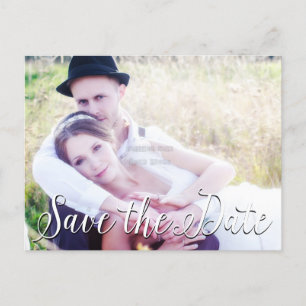 Carte Postale Faire-part ENREGISTRER LA DATE Typographie de mariage PHOTO C
