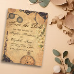 Carte Postale Faire-part Enregistrer La Date Vintage Victorian Steampunk<br><div class="desc">Ce design a été créé par art numérique et peut être personnalisé dans la zone fournie par le changement de la photo et/ou du texte. Vous pouvez également le customiser en choisissant l'option cliquer pour customiser une autre option et supprimer ou modifier la couleur de l'arrière - plan, ajouter du...</div>