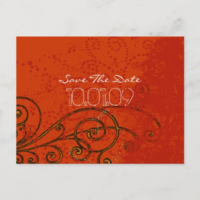 Carte Postale Faire-part Enregistrer la fenêtre de l'arbre de date - (Devant)