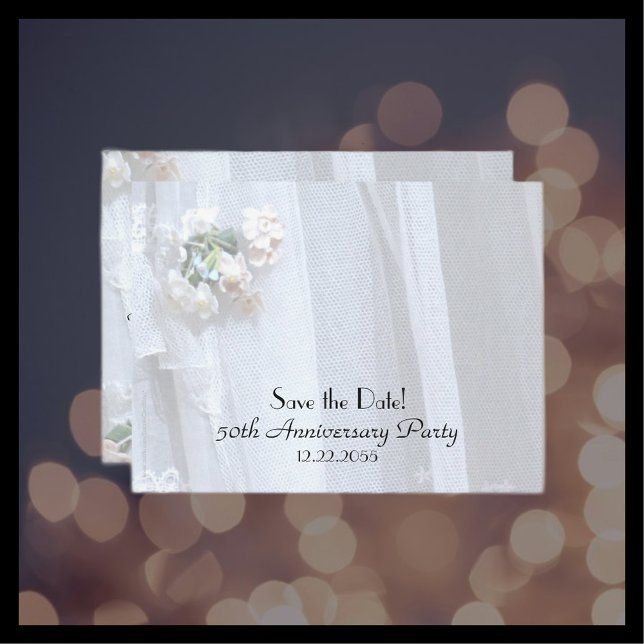 Carte Postale Faire-part Enregistrer la fête du 50e anniversaire de la date (Créateur téléchargé)