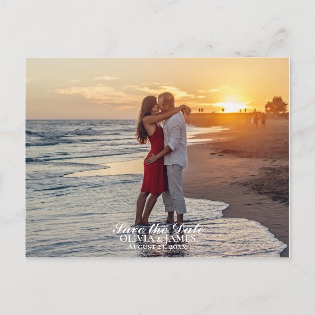 Carte Postale Faire-part Enregistrer la photo Mariage date (Devant)