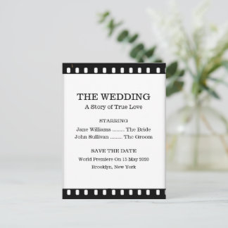 Carte Postale Faire-part Enregistrer Le Mariage Date Avec Un Thème Film Fil