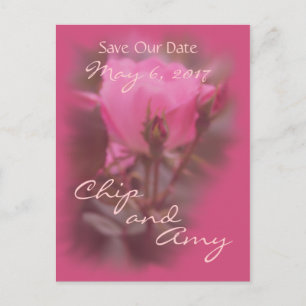 Carte Postale Faire-part Enregistrer le Rose d'accès à la clé de date du bl