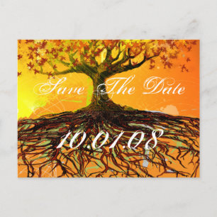 Carte Postale Faire-part Enregistrer les racines de l'arbre des dates de l'