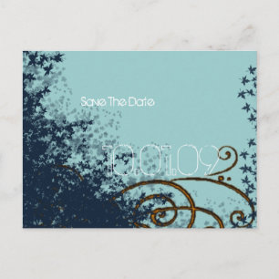 Carte Postale Faire-part Enregistrer les tourbillons de la feuille de date