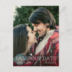 Carte Postale Faire-part Enregistrer notre date - Anneau de diamant - Photo