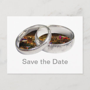 Carte Postale Faire-part Enregistrez la date Las Vegas "Bague de mariée et 