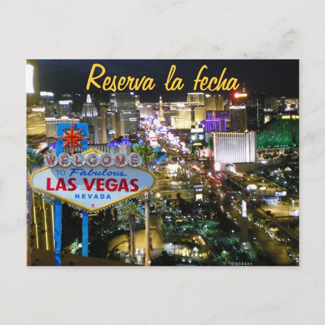 Carte Postale Faire-part Enregistrez la date Las Vegas espagnol (Devant)