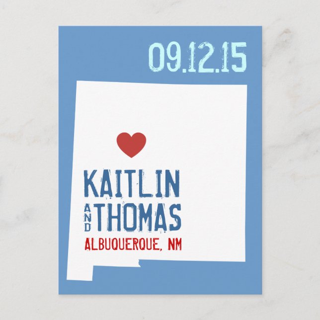 Carte Postale Faire-part Enregistrez la date - Personnalisable - Nouveau-Me (Devant)