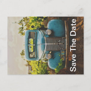 Carte Postale Faire-part Enregistrez la date pour un camion classique