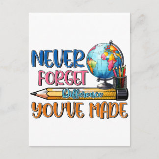 Carte Postale Faire-part Enseignant N'oublie Jamais La Différence Que Vous 