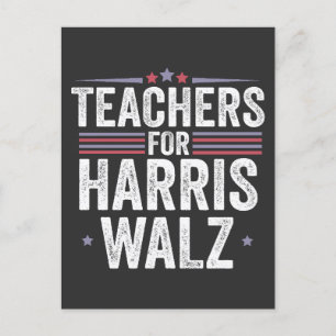 Carte Postale Faire-part Enseignants pour Harris Walz Élection 2024 Kamala