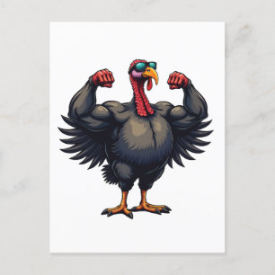 Carte Postale Faire-part Entraînement de gym pour la fête de Thanksgiving p