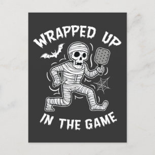 Carte Postale Faire-part Enveloppé dans le jeu pickleball Halloween