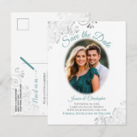 Épargnes de mariage avec photo sarcelle et frisure