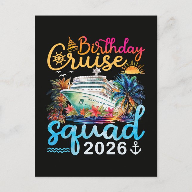 Carte Postale Faire-part Équipe de croisière d'anniversaire 2026 (Devant)
