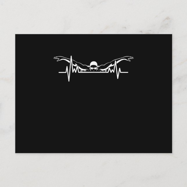 Carte Postale Faire-part Équipe de natation Swimming Heartbeat Nageuses Fem (Devant)