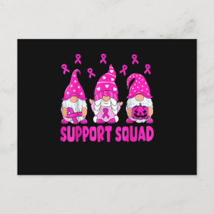 Carte Postale Faire-part Équipe de soutien des gnomes ruban rose pour le ca