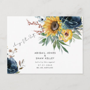 Carte Postale Faire-part Essayons de nouveau cette tournesol Date de change