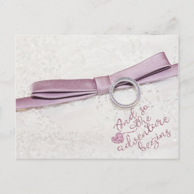 Carte Postale Faire-part Et ainsi l'Aventure commence- Fiançailles Mariage (Devant)