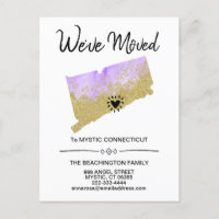 *~* ÉTAT CONNECTICUT Paillettes Violet Déménagemen