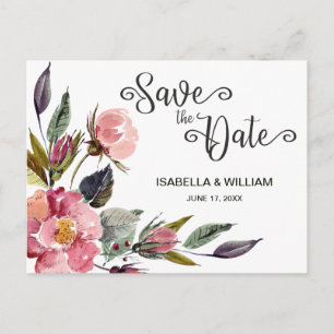 Carte Postale Faire-part Été de fleurs sauvages Boho Enregistrer la date Ma