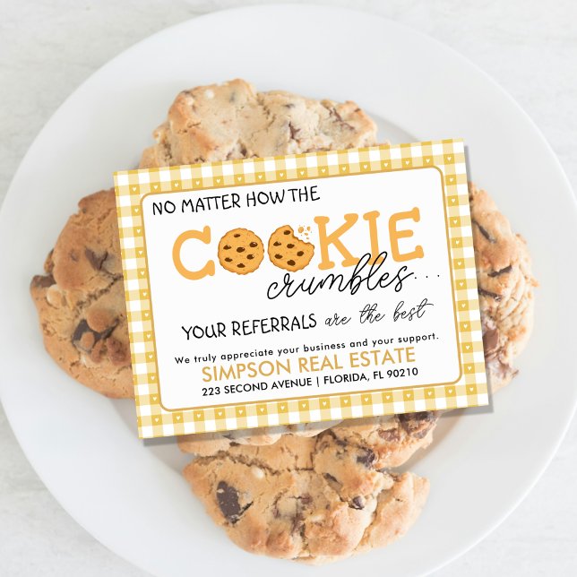 Carte Postale Faire-part Étiquette de référence de cookie Realtor Pop-By |  (Créateur téléchargé)