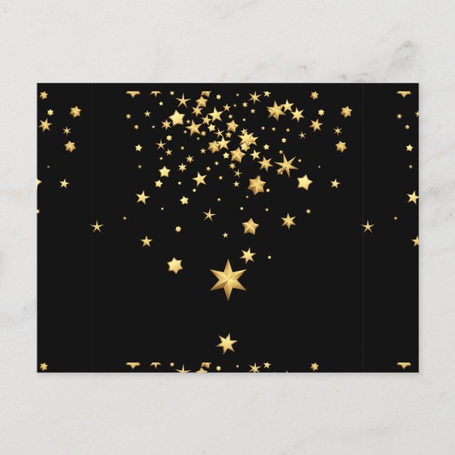 Carte Postale Faire-part Étoiles Dorées (Devant)