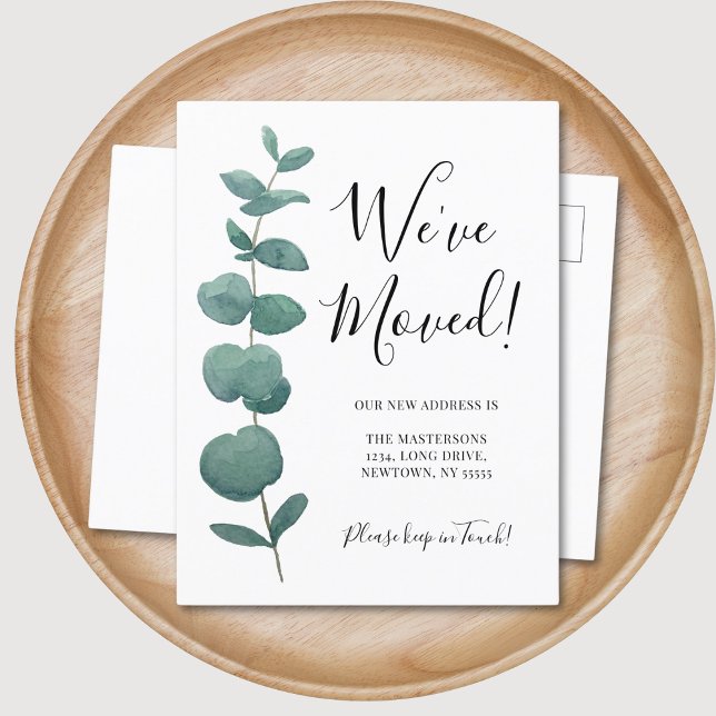 Carte Postale Faire-part Eucalyptus Changement d'adresse (Créateur téléchargé)