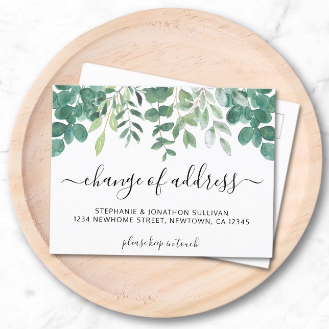 Carte Postale Faire-part Eucalyptus Changement D'Adresse Déplacement (Créateur téléchargé)