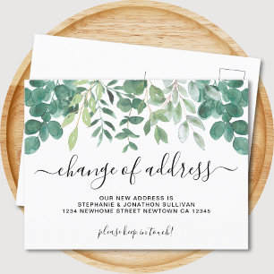 Carte Postale Faire-part Eucalyptus Green Change d'adresse