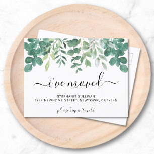 Carte Postale Faire-part Eucalyptus j'ai déménagé