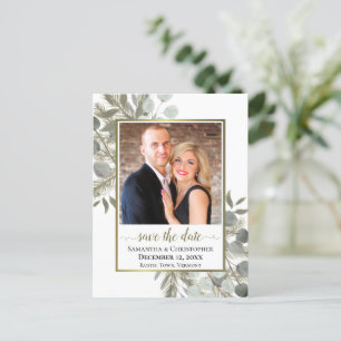 Carte Postale Faire-part Eucalyptus & Mariage de pin Enregistrer la date Ph