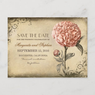 Carte Postale Faire-part Événement à ne pas manquer Fleur de Pivoine Rose V