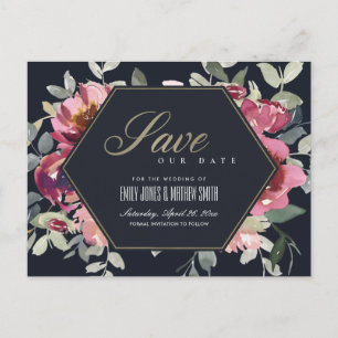 CARTE POSTALE FAIRE-PART ÉVÉNEMENT À VENIR : ROSE BOURGUIGNONNE FLORALE ROS