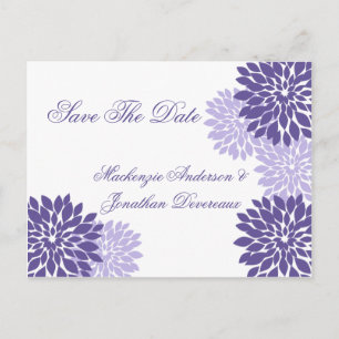 Carte Postale Faire-part Événement Fleurs de Lavande Violette Blanche Save 
