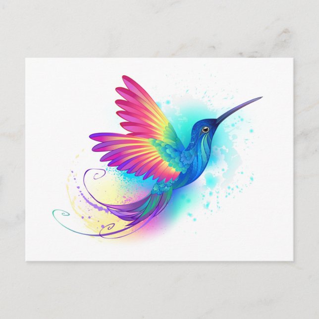 Carte Postale Faire-part Exotic Rainbow Hummingbird (Devant)