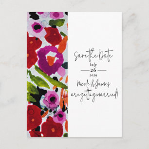 Carte Postale Faire-part Explosion de couleur vive aquarelle encre Save The