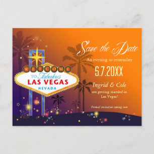 Carte Postale Faire-part Fabulous Las Vegas Mariage Enregistrer la date