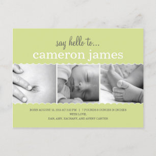 Carte Postale Faire-part Faire annonce de naissance de coquilles Saint-Jacq