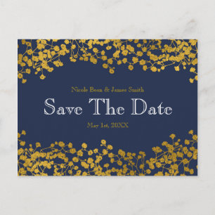 Carte Postale Faire-part Faire part de date à sauvegarder bleu et baby's br