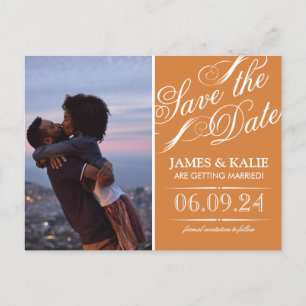 Carte Postale Faire-part Faire part de date de mariage photo écriture vinta