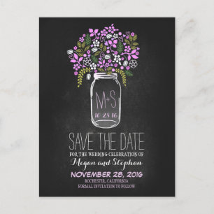 Carte Postale Faire-part Faire part de date de mariage - tableau noir - Pot