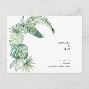Carte Postale Faire-part Faire part de mariage à feuilles tropicales simple
