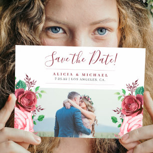 Carte Postale Faire-part Faire part de mariage à thème floral rustique avec