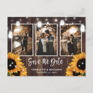 Carte Postale Faire-part Faire part de mariage avec 3 photos Jar Sunflower 
