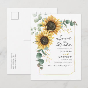 Carte Postale Faire-part Faire part de mariage avec motif botanique d'eucal